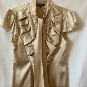 Zac Posen Silk Buttoned Blouse with tie